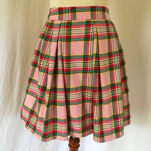 Dangerfield Dresses & Skirts - DANGERFIELD 18 plus size womens pleated plaid mini skirt pink green tartan curvy